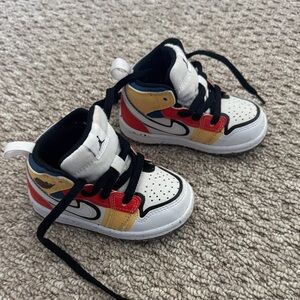 Jordan Kids Sneakers in Red, Yellow, and Blue